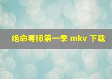 绝命毒师第一季 mkv 下载